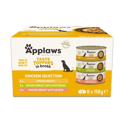 Applaws Taste Toppers in Broth Chicken Selection Storkøb 8Pack